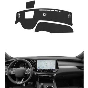 BIBLOZ Dash Cover for Lexus RX RX 350/ RX 350h/ RX 450h+/ RX 500h 2023 2024 2025 Accessories Black Flannel Dashboard Cover Mat Car Dashboard UV Sun
