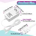 9025166 Charger for Somfy V2 Wirefree Motors, 13V Power Adapter with 3-Pin Connector, Rechargeable Lithium-Ion Battery Charger