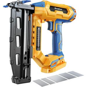 Ecarke Finish Nailer 16 Gauge Compatible with Dewalt 20V Battery, 3/4 to 2-1/2 Inch Cordless Straight Brad Nailer, Tool-Free Adjustment, Dual Firing Modes Nail Gun for Finish Work, Tool Only, 5.7 lbs