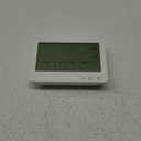 KJMOPRO Small Desk Atomic Clock, Auto Set Digital Desk Clocks with Temperature, Humidity and Date, Alarm Clock for Bedroom, Office, 4 Time Zone, (White)