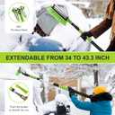 Yougfin 43" Ice Scraper for Car Windshield, Snow Brush with Squeegee, 3 in 1 Snow Removal for Cars with Foam Grip and 180 Pivoting Brush Head for Auto Truck SUV (Green)
