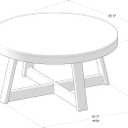 Plank+Beam Classic Round Coffee Table, 36" Farmhouse Coffee Table, Mini Center Tables for Small Spaces, Small Living Space Tea Table, Pecan Wirebrush