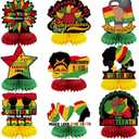 9Pcs Juneteenth Day Honeycomb Centerpieces for Table Decorations African American Freedom Day Party Decor Supplies