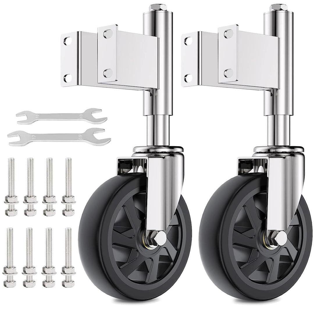Spring Loaded Gate Casters 6 Heavy Duty Gate Caster Wheels with Hardware 600 Lbs Load Capacity, Pack of 2