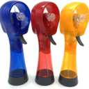 CEBUY Handheld Water Water Spray Fan, Mist Fans for Outside Portable, 3 Pack (Dark Blue/ Red/ Yellow)