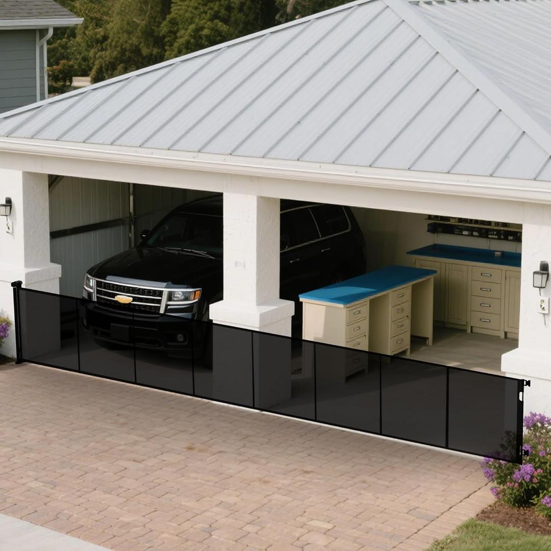 236 Inch Extra Wide Retractable Baby Gate,Mesh Baby Gate or Mesh Dog Gate,34" Tall,Child Safety Gate for Doorways, Stairs, Hallways, Indoor or Outdoor (Black)