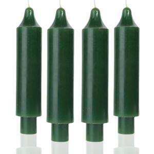 MAITREYA Short Taper Candle Candlesticks Dripless Dinner Candle for Wedding Party Decoration Home Dinner,6.5inch,4 Pack,Dark Green