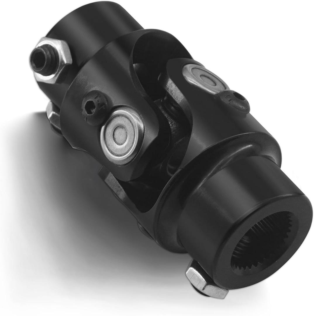 3/4" 30 Spline X 3/4" DD Single Steering Shaft Universal U Joint Coupler Black (3-1/4" Total Length)