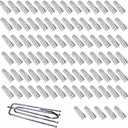 90PCS Stainless Steel Curtain Pleat Hooks,Drapery Hook and Pin for Pleated Drapes 4 Prongs Pinch Pleat Hook Clips,Traverse Pleater 4 End Curtain Hangers for Window Door Bathroom Curtain (2.7" x 1" x 0.6")