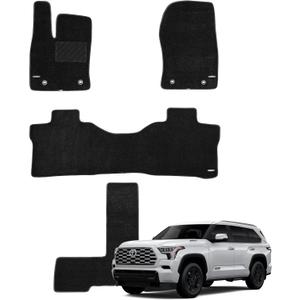 WENNEBIRD Superior Carpet Floor Mats for 2023-2026 Toyota Sequoia 7 Seats (Not for 8 Seats), 0.6-Inch Ultra-Thick, Noise-Reducing, All-Weather Waterproof Anti-Slip – 4-Pc Set