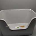 Vealind 2-Piece Extra Large Low Entry High Sided Cat Litter Box, Jumbo Litter Boxes for Indoor Cats XL Cat Litter Box for Big Cats, Big Tall Deep Giant Kitty Litter Box Grey