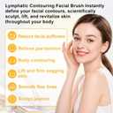 Lymphatic Contour Face Brush, Electric Face Massager with 9 Vibration Levels, Microcurrent & Warming, Rechargeable Jawline and Neck Massager for Puffiness, Chin and Facial Sculpting (White)