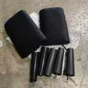 Shintenchi Futon Sofa Bed, Velvet Foldable Couch Reclining Sleeper w/Removable Armrests, Upholstered Loveseat w/Folding Cup Holders for Home, Office, Black