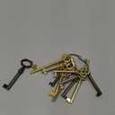 12-Pack Skeleton Keys Set, Universal Hollow and Solid Brass Skeleton Key for Old Style Furniture Door, Antique Dresser, Vintage Clocks, Chinese Cabinets Locks, Decoration for Antique Furniture