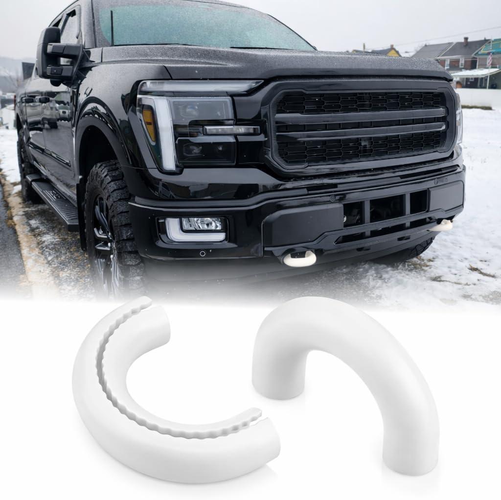 Tow Hook Covers Compatible with 2004-2026 F150 Accessories Bronco Base/Big Bend/Outer Banks-Fit for 2017-2021 Tundra Accessories-Upgrade Design, Silicon Rubber (White)