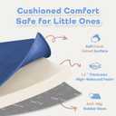 1.3" Thick Baby Floor Play Mat 50x50, Basic Padded Foam Mat for Tummy Time Crawling, Non Slip Cushioned for Babies Toddlers Infants Kids (Blue)