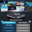 AI Box for Factory Wired CarPlay, Wireless CarPlay & Android Auto Adapter with Netflix, YouTube & TikTok, Full Android Car Video Box with 4G LTE, GPS, Dual Bluetooth and Dual-Band WiFi