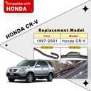 Windshield Wiper Blades Replacement for Honda CRV CR-V 1997 1998 1999 2000 2001 Original Factory Quality Front Rear Wipers Blade Set for My Car - 20" 19" 11" (Pack of 3)