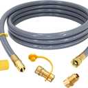 Upgraded 12 Feet 1/2 Inch Rv Quick Connect Natural Gas Hose Gas Line for Outdoor Grill with Quick Connect Fittings for Bbq Pizza Oven, Patio Heater and More NG Appliance - CSA