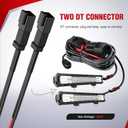 Nilight 10016W DT Wiring Harness Kit for LED Light Bars - 12V On/Off Switch, Power Relay, Blade Fuse - 2 Leads
