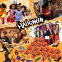 240PCS Bulk Halloween Party Favors - 24 Pack Pre-filled Mini Pumpkin Buckets Set, Non-Candy Treats Toys & Goodie Bags Stuffers for Trick or Treat, Kids' Prizes