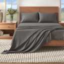 Flannel Sheet Set California King Size - Heathered Cotton Blend, Double-Brushed, Winter Bed Sheets - Ultra-Soft, Cozy, 4-Piece Rustic Bedding Set (Heathered Dark Grey)