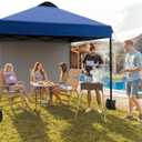 GarveeHome 10X10 Ft Pop-Up Canopy Tent with Sidewalls & Vented Roof Easy Setup Instant Shade Shelter for Picnic, Camping, Outdoor Events - Includes Storage Bag, Sandbags, Stakes & Ropes
