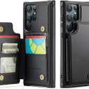 Vinich for Samsung Galaxy S22 Ultra Wallet Case with Card Holder, RFID Blocking Credit Slots Kickstand Shockproof Phone Cover Fit for Galaxy S22 Ultra 6.8" Black