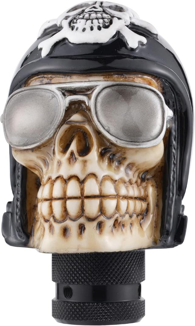 Skull Gear Knob Lever Shifter Stick Handle Skeleton Car Shift Grip Head fit Most Manual Transmission Vehicles SUV Trucks, Black