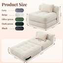 Folding Sofa Bed, Convertible Sleeper Chair with Pillow, Single