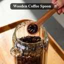TIWPAJS Coffee Canister, Coffee Container with Wooden Spoon and Lid, Ribbed Design, Airtight Storage Jar for Coffee Beans/Coffee Grounds/Sugar/Salt/Loose Leaf Tea, 20 Oz