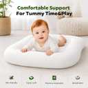 Baby Lounger for Newborns 0-24 Months - Baby Essentials | Soft Breathable Cotton Infant Support Cushion for Tummy Time & Play, Portable Infant Lounger - Cloud White (Cover Included) (EXP 08/24/26)