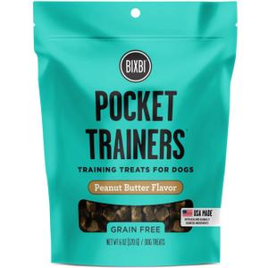 BIXBI Pocket Trainers, Peanut Butter - Training Treats for Dogs - Low Calorie All Natural Grain Free Dog Treats