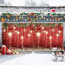 Maijoeyy 16x7ft Red Christmas Sparkling Stars Garage Door Decorations Glittering Stars New Year Christmas Party Garage Door Cover Wall Decorations for Outdoor