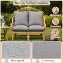 Geelin 4 Pack High Back Patio Chair Cushions for Outdoor, 44 x 21 x 5 Inch Tufted Seat and Back Pads with Ties, Thick Weather Resistant Cushions for Outdoor Furniture (Light Gray)