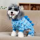 CuteBone Shark Costume Dog Pajamas, Stretchy Spandex Crystal Velvet Sleepwear Coat for Small Dogs, Soft & Warm Pet Outfit Clothes for Cold Weather, Cozy Pullover Design COSP07 XL
