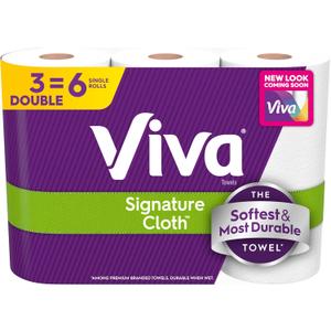 Viva Signature Cloth Paper Towels, 3 Double Rolls, 86 Sheets per Roll