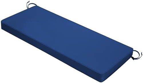 Mrsenloi Outdoor Bench Cushion 48x18x3 Inch with Ties, Thick Waterproof Porch Swing Cushions for Patio Furniture Chair Pad, Seat Sofa Garden Replacement Cushion Sponge Filling