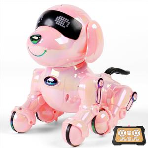 Dwi Dowellin Robot Dog for Kids 8-12,Remote Control Smart Robotic Dogs Pet Puppy Robotic Toy,Interactive Touch Walking Talking Toys for Boys Girls Christmas Birthday Gifts(Pink)