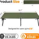 Heavy Duty Camping Cot for Adults, 31.5'' Wide Folding Cot, Support 400LBS