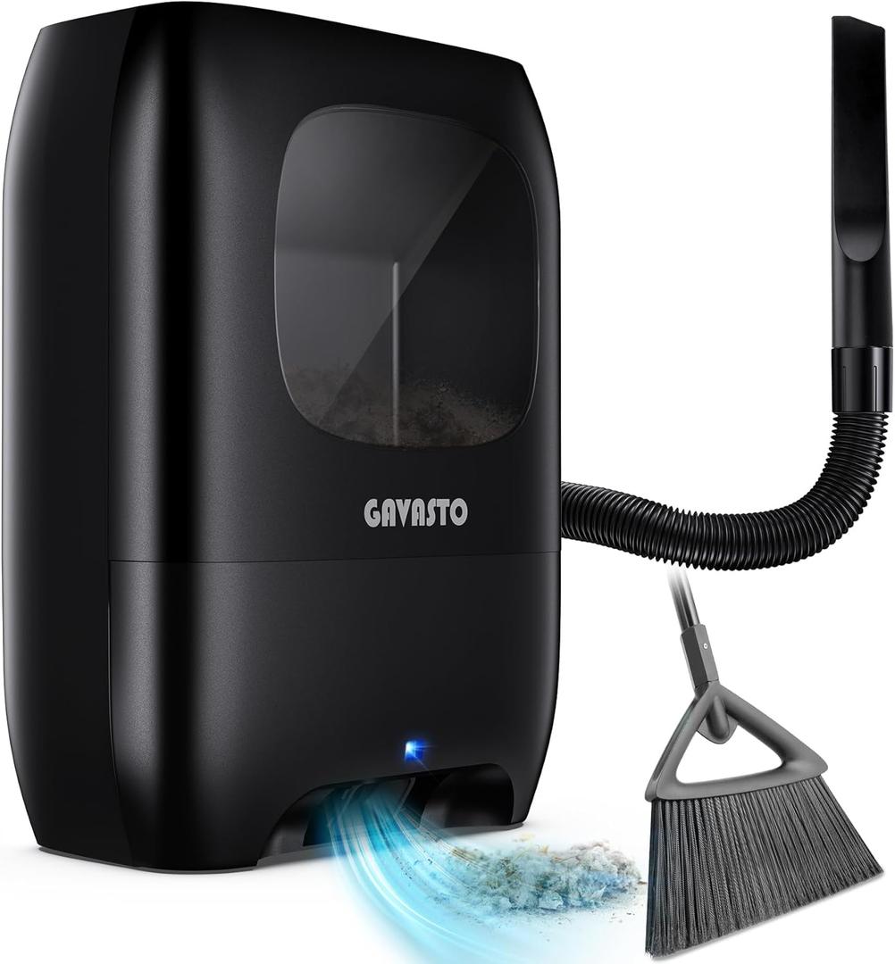 Pro Touchless Vacuum Automatic Dustpan - Ultra Fast & Powerful - Great for Sweeping Salon Pet Hair Food Dirt Kitchen, Canister Vacuum Cleaner Trash Can, Bagless, Auto Sensors, 1500 Watt-Black