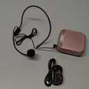 Portable Voice Amplifier with Wired Microphone Headset Rechargeable PA System Speaker Personal Microphone Speech Amplifier Power Amplifiers Loudspeaker for Teachers/Metting/Tour Guide (Rose Gold)