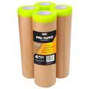 Lockport Pre-Taped Painting Tape with Masking Paper - 18 in x 50 ft Painting Paper Roll (4 Pack) - Wall Safe - Multi-Use Painters Tape