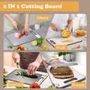 304 Stainless Steel Cutting Board for Kitchen, Stainless Steel/Wheat Straw PP Double Sided Large Cutting Board Non-Slip Scratch-Resistant Chopping Board with Juice Groove 1510 In