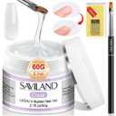 SAVILAND Builder Nail Gel Kit - 60g Clear Nail Extension Gel Set Nail Strengthen Nail Art Manicure Set with 100PCS Nail Forms and Acrylic Nail Brush for Beginners
