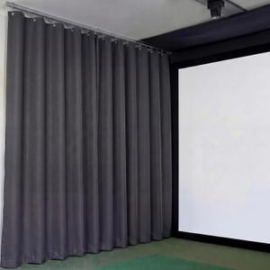 SmoothNovelty 12 x 10 ft Golf Simulator Curtain Black Golf Simulator Enclosure Cloth Curtain Blackout Panel Wall Padding with Grommets for Theater Stage Indoor Practice Systems Play Game Entertainment