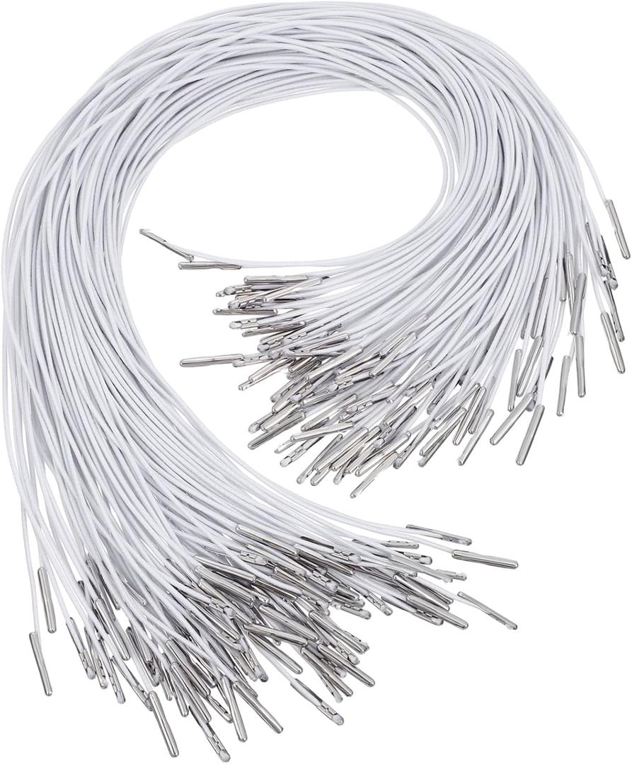 TEHAUX Elastic Rope Mask Rope 100 Pcs White Polypropylene Elastic Cord for DIY Mask Straps Hat Straps for Wind Fixing Bands for Crafts Lightweight Durable Hat Fasteners