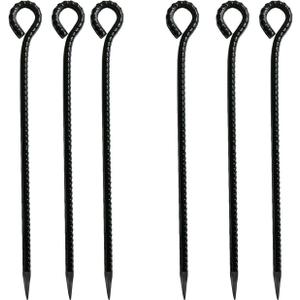 16 Inch Rebar Stakes,Metal Stake Ground,Ground Anchor,Heavy DutyTent Stakes,Baking Paint Metal Stakes,Tent Stakes,Ground Stakes 0.5 Inch Diamete (6 Pack)  Outdoor Travel