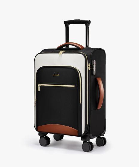 LOVEVOOK Carry On Luggage 22x14x9 Airline Approved, 20 Inch Softside Suitcases with Wheels, Lightweight Spinner Carry on Suitcase with TSA Lock, Water-Resistant Large Capacity Luggage for Travel