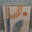Boho Abstract Botanical Framed Canvas Wall Art Set of 3, 16x24 inch, 16"x24"Natural